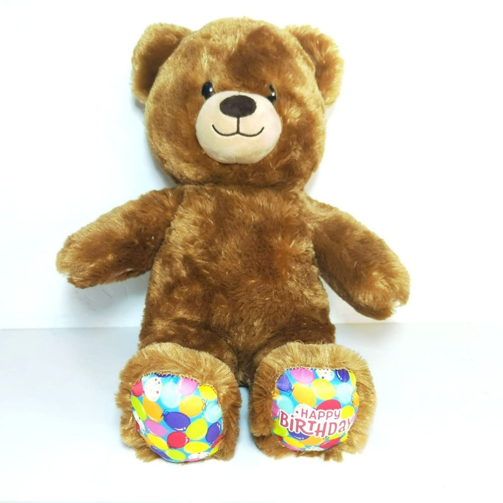 Build-A-Bear Happy Birthday Brown Teddy Bear Plush 15" Stuffed Animal Balloons 2